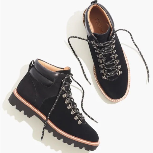 Madewell Shoes - Madewell The Citywalk Lugsole Hiker Boot in Black Leather Size 7 NWT